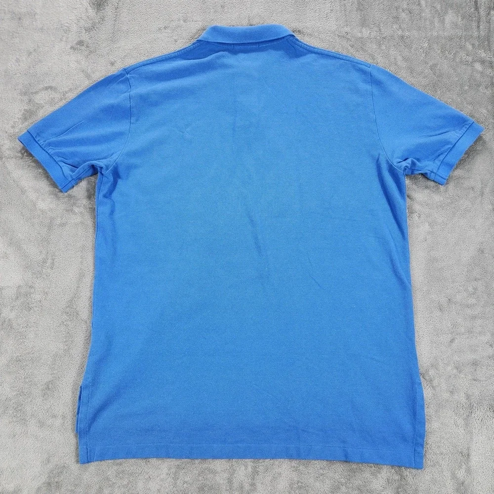 Polo Ralph Lauren Polo Shirt Mens Large Cyan Blue Mesh Cotton‎ Classic Fit Pony